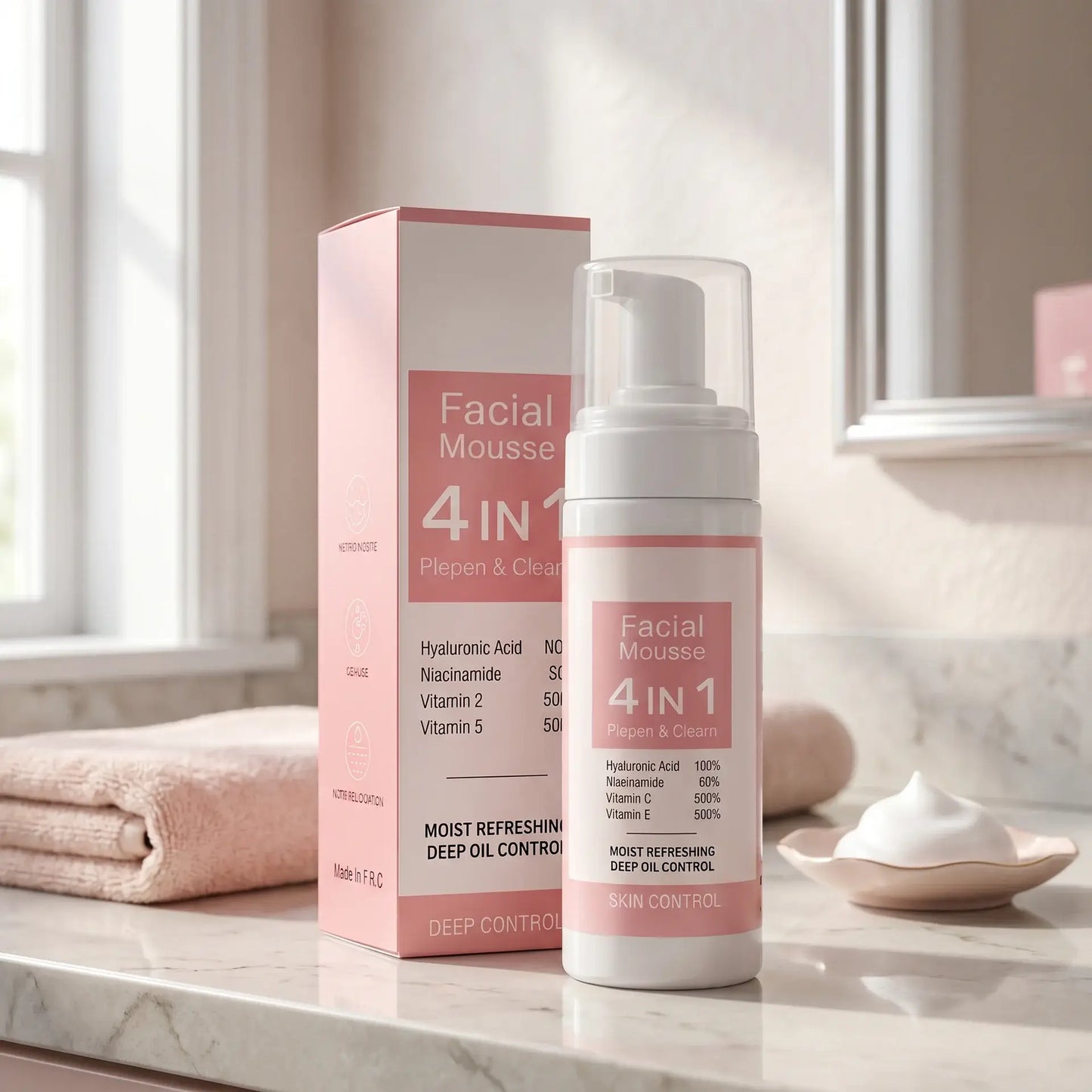 VIOLA™ Mousse Nettoyante Hydratante Visage 4-en-1